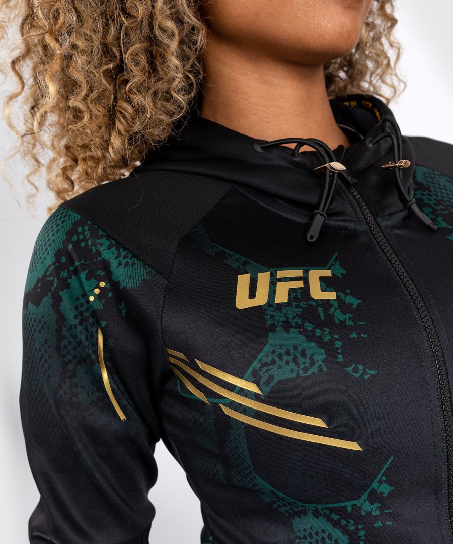 ufc adrenaline by venum authentic fight night naisten walkout huppari - emerald edition - vihreämustakulta