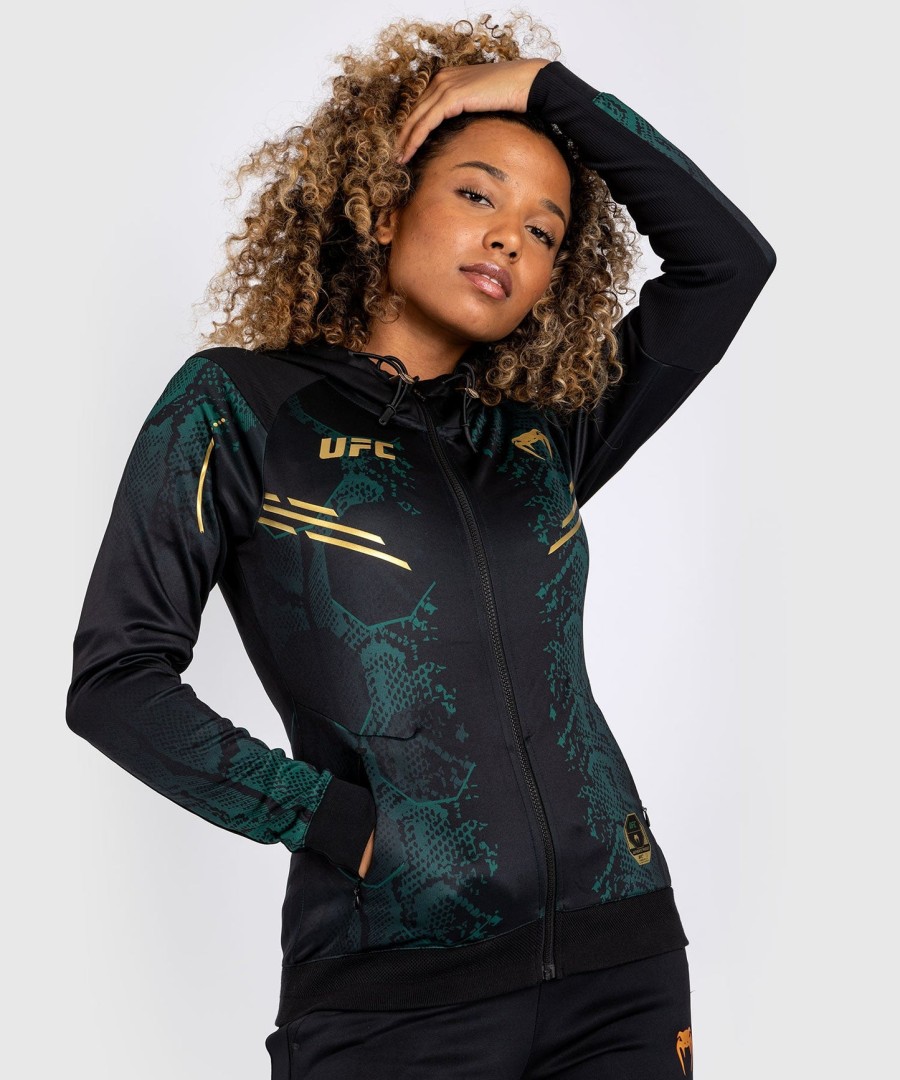 ufc adrenaline by venum authentic fight night naisten walkout huppari - emerald edition - vihreämustakulta