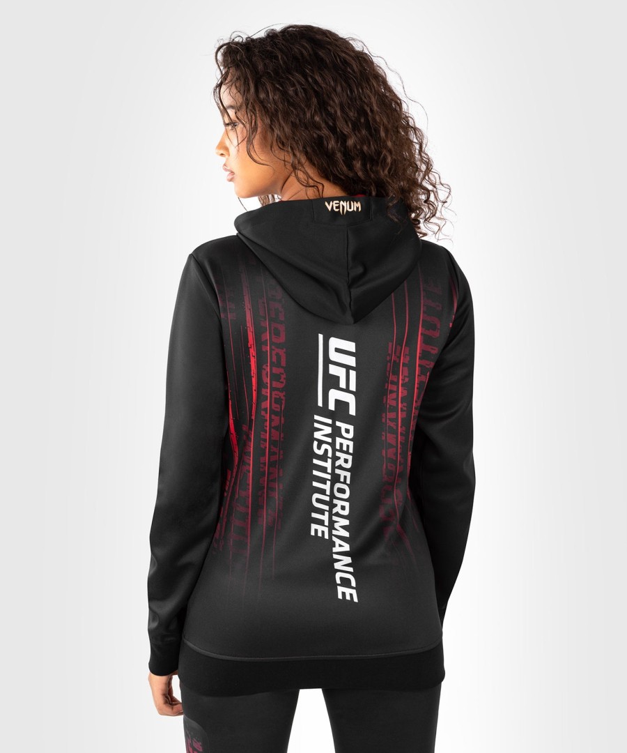 ufc venum performance institute 2.0 naisten vetoketjullinen huppari - mustapunainen