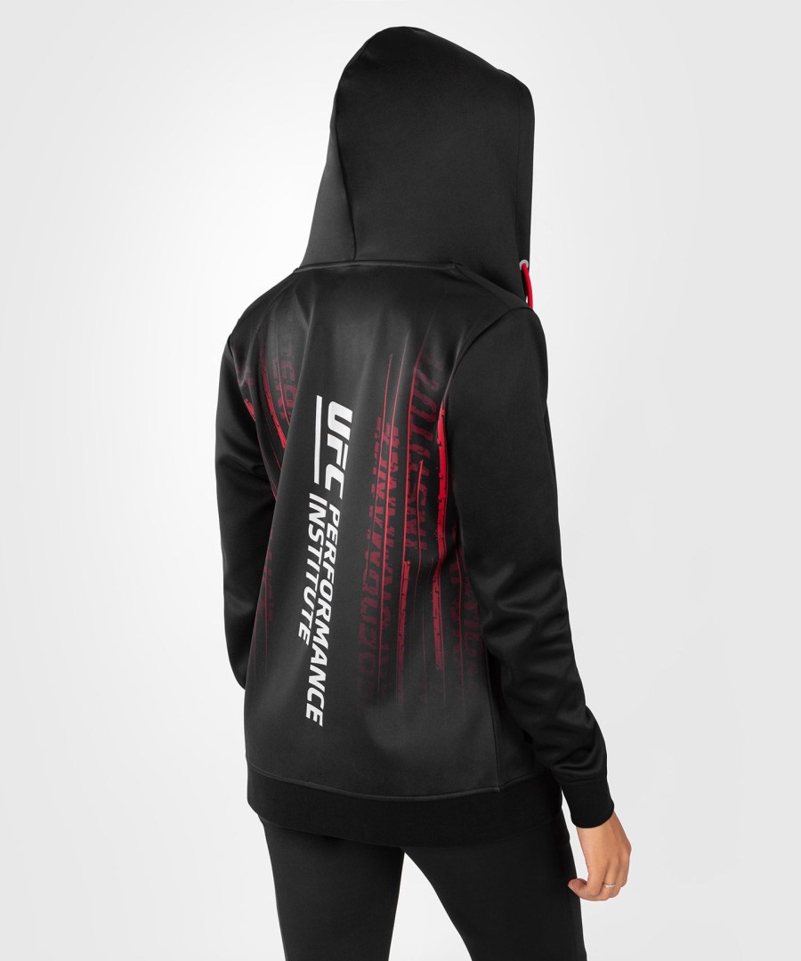 ufc venum performance institute 2.0 naisten vetoketjullinen huppari - mustapunainen