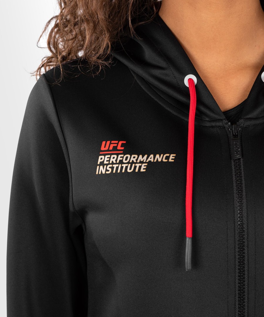 ufc venum performance institute 2.0 naisten vetoketjullinen huppari - mustapunainen