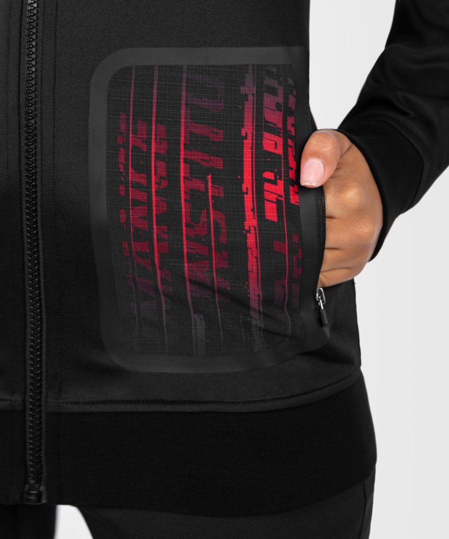 ufc venum performance institute 2.0 naisten vetoketjullinen huppari - mustapunainen