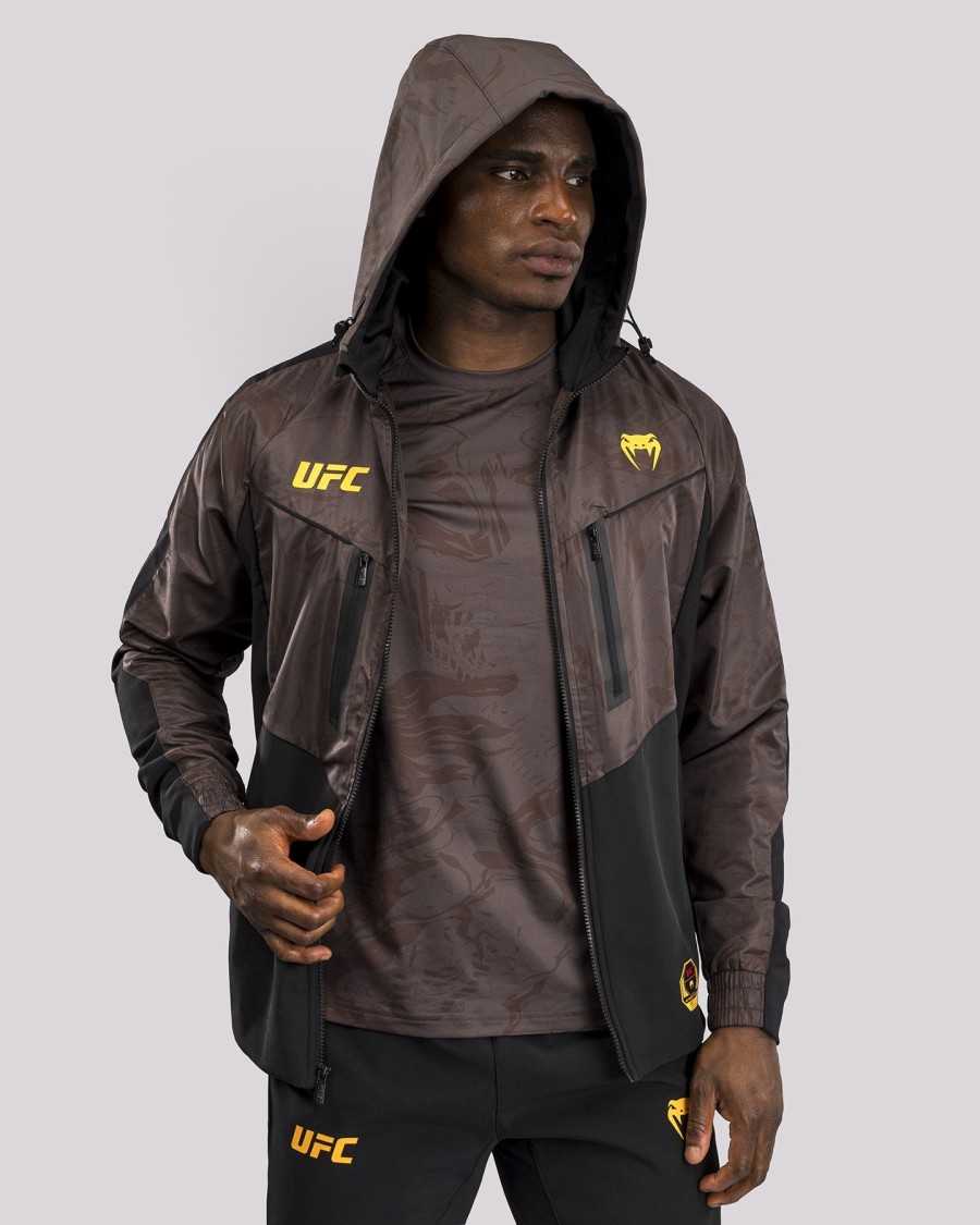 ufc fusion by venum fight week miesten vetoketjullinen huppari - ruskea