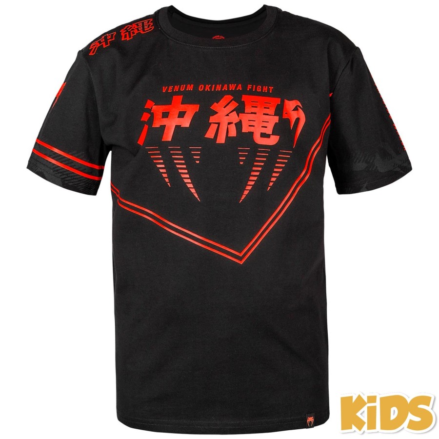 venum okinawa 2.0 lasten t-paita - mustapunainen