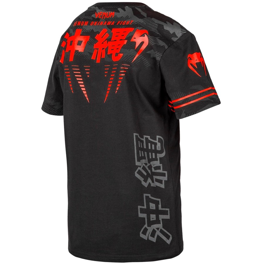 venum okinawa 2.0 lasten t-paita - mustapunainen