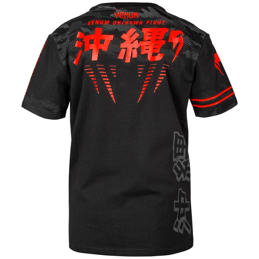 venum okinawa 2.0 lasten t-paita - mustapunainen