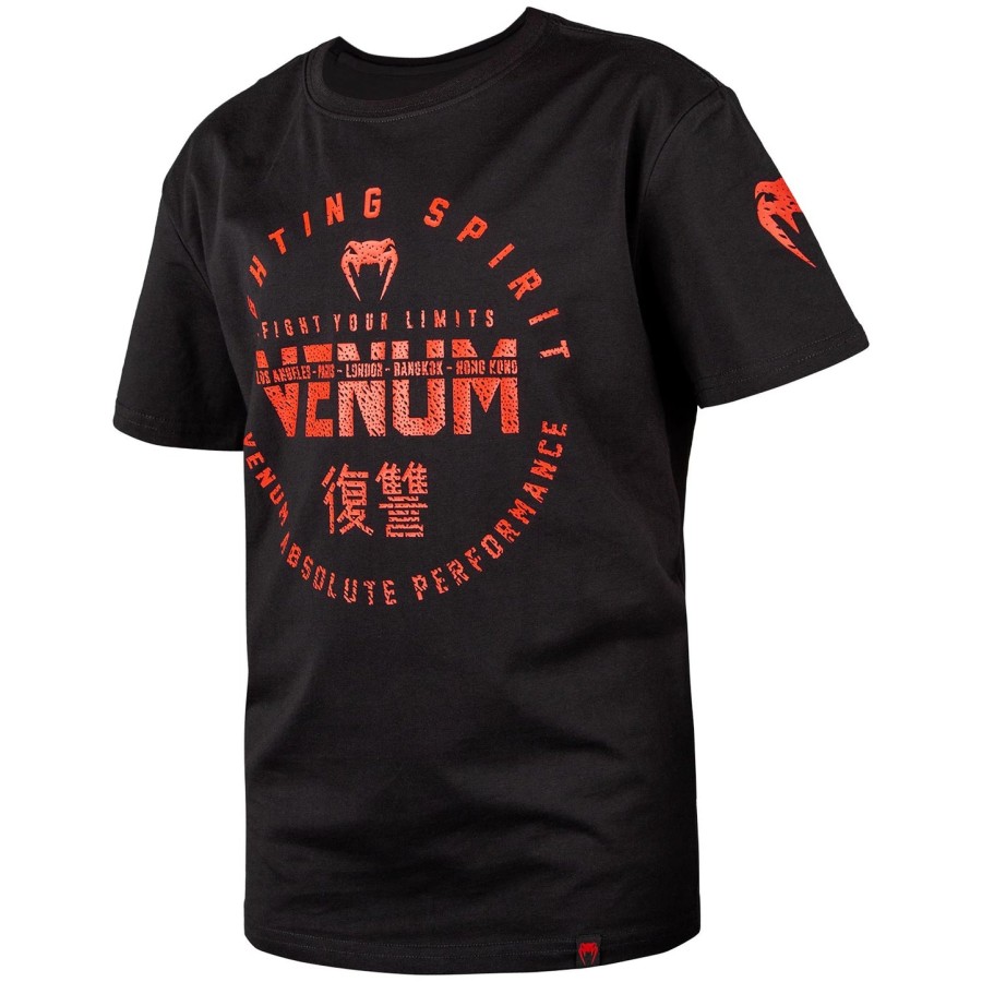venum signature lasten t-paita - mustapunainen