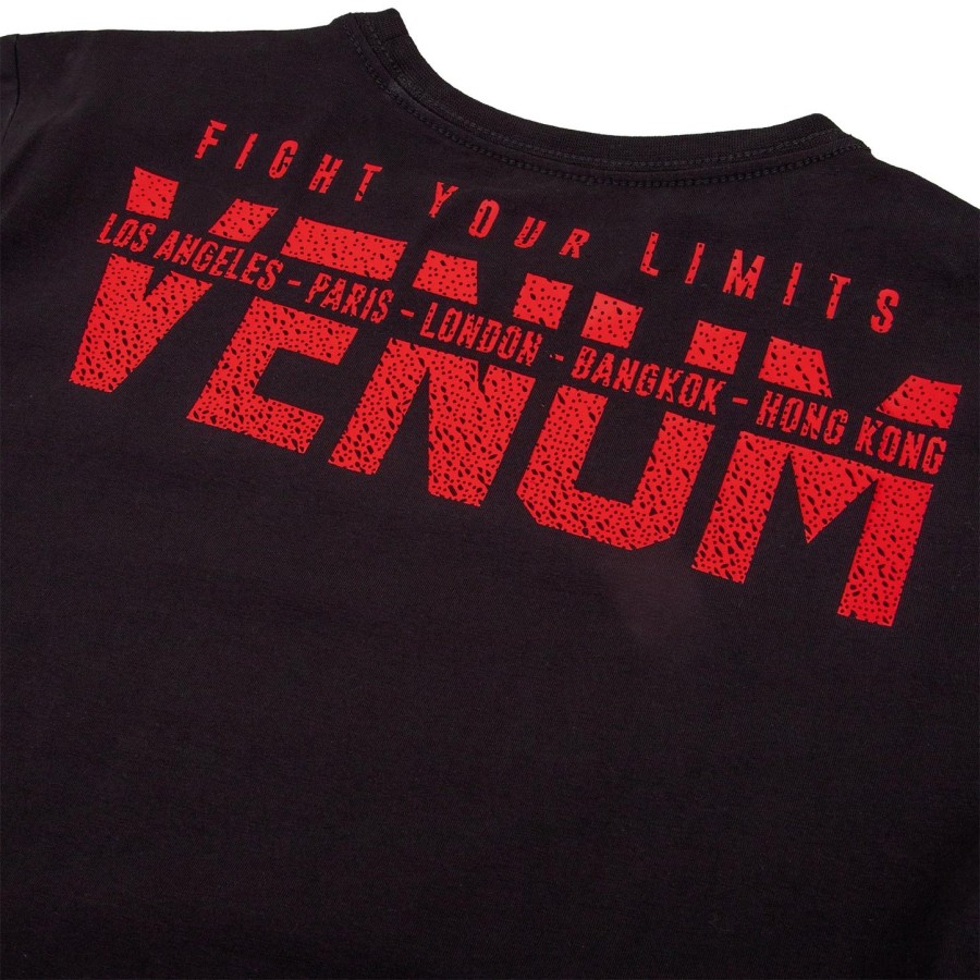 venum signature lasten t-paita - mustapunainen