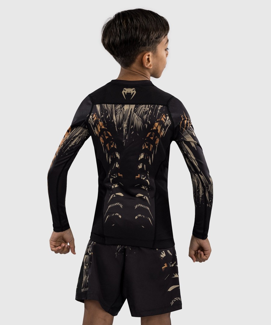 venum tiger lasten pitkähihainen rashguard - mustaneonoranssi