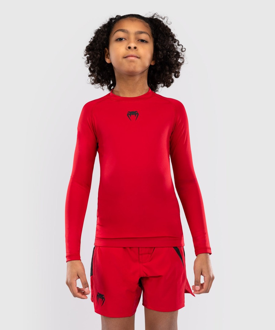 venum contender lasten rashguards pitkähihainen - kirsikanpunainen