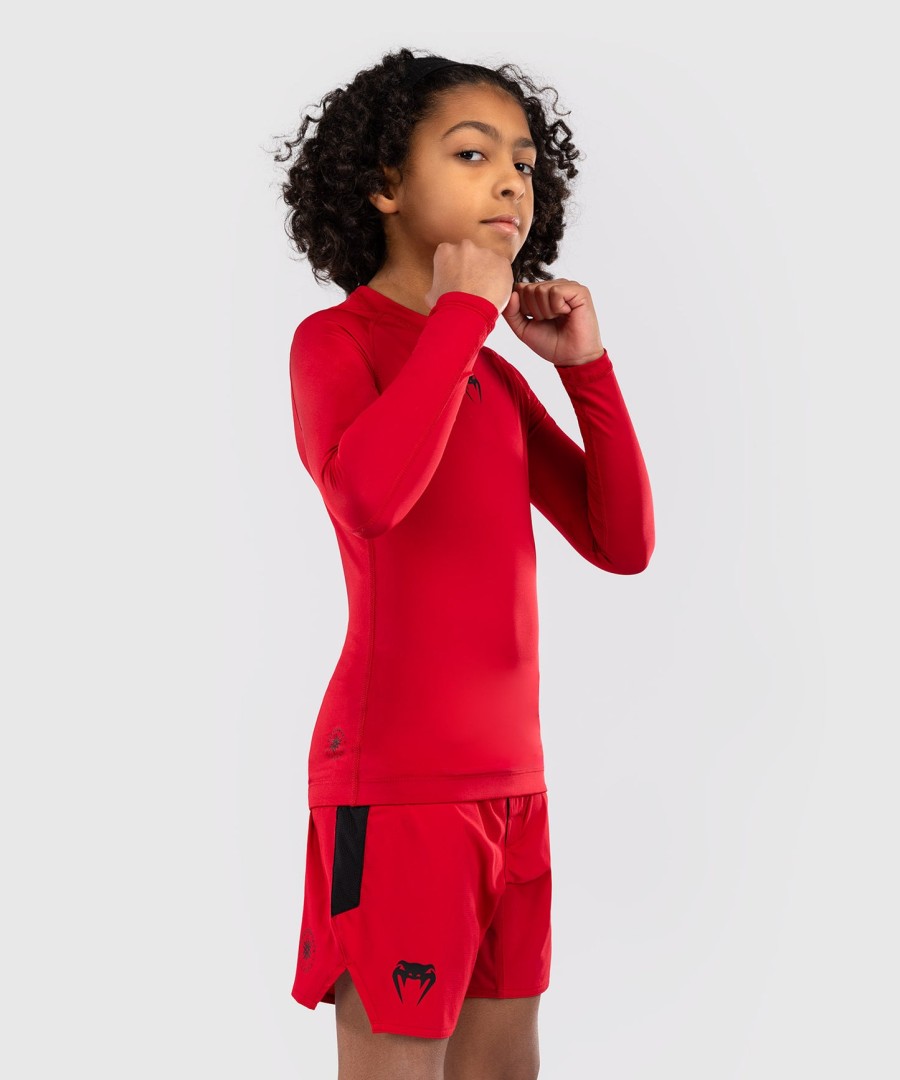 venum contender lasten rashguards pitkähihainen - kirsikanpunainen