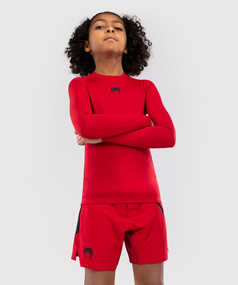 venum contender lasten rashguards pitkähihainen - kirsikanpunainen