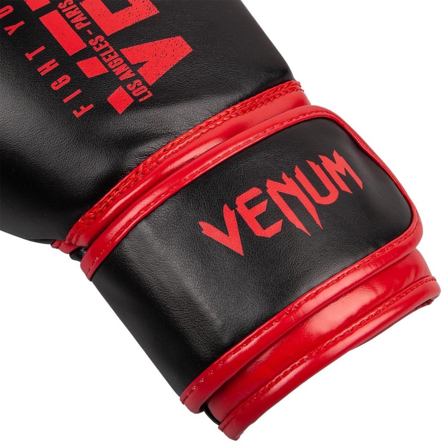 venum signature lasten nyrkkeilyhanskat - mustapunainen