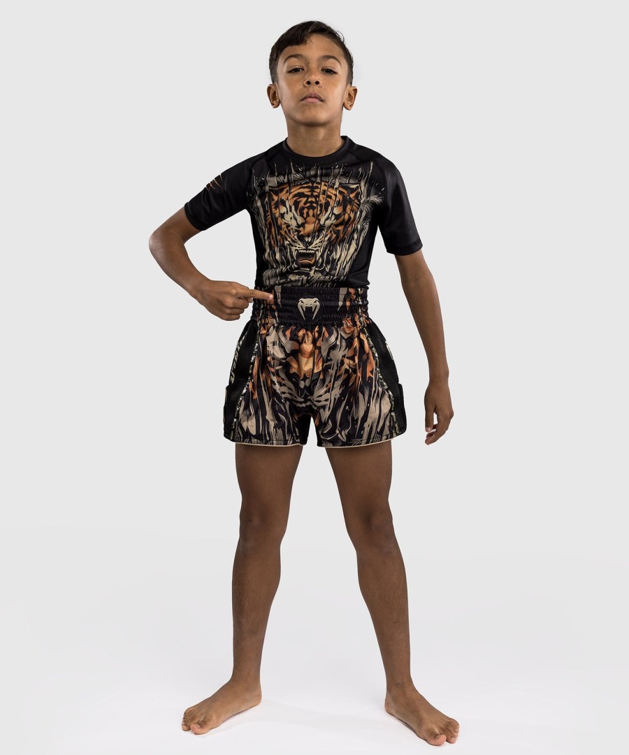 venum tiger lasten muay thai shortsit - mustaneonoranssi