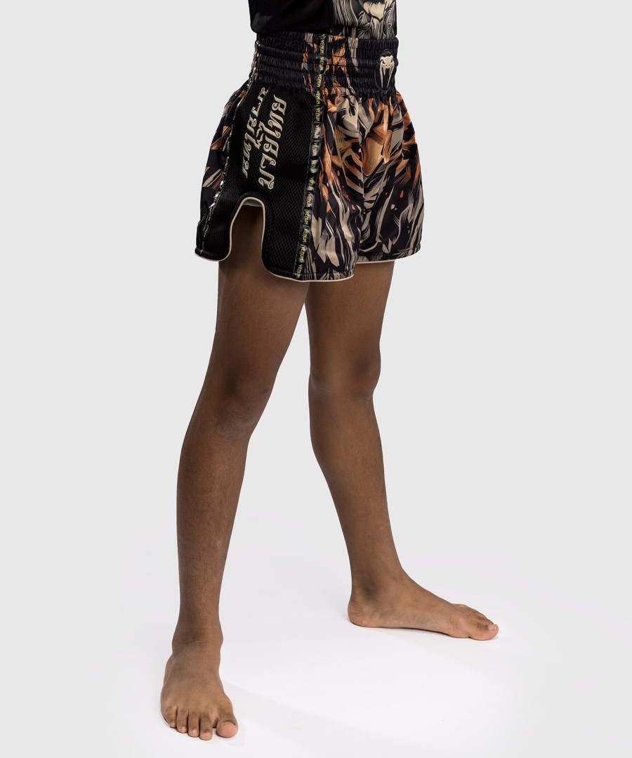 venum tiger lasten muay thai shortsit - mustaneonoranssi