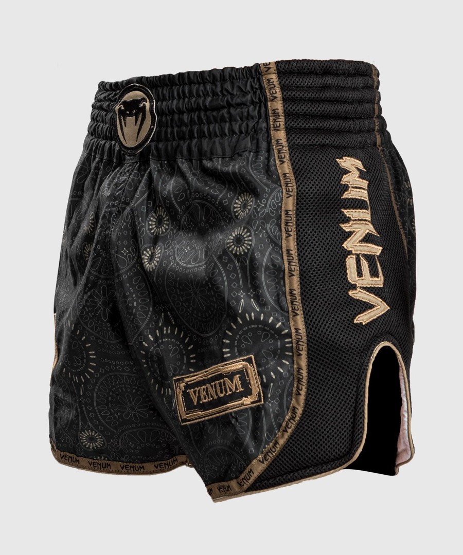 venum santa muerte dark side - muay thai -shortsit - mustaruskea