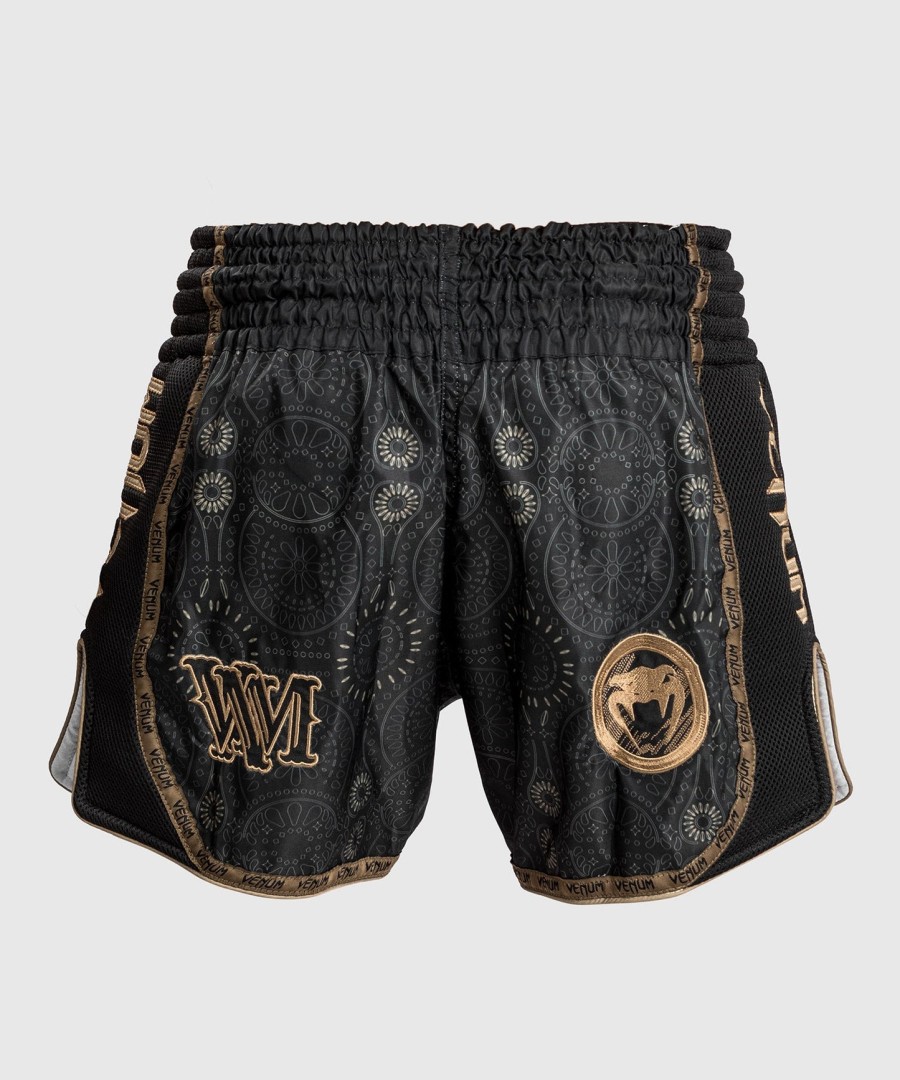 venum santa muerte dark side - muay thai -shortsit - mustaruskea