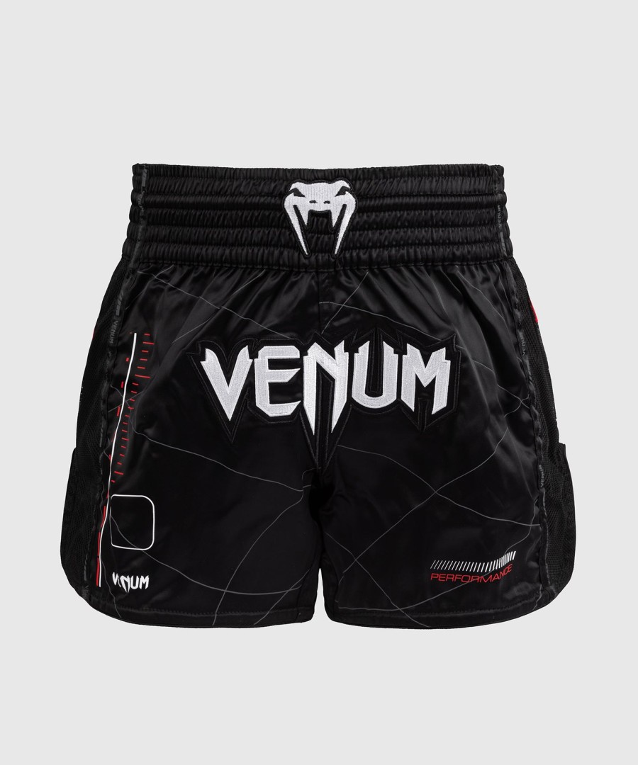 venum tactical xt muay thai -shortsit - mustapunainen
