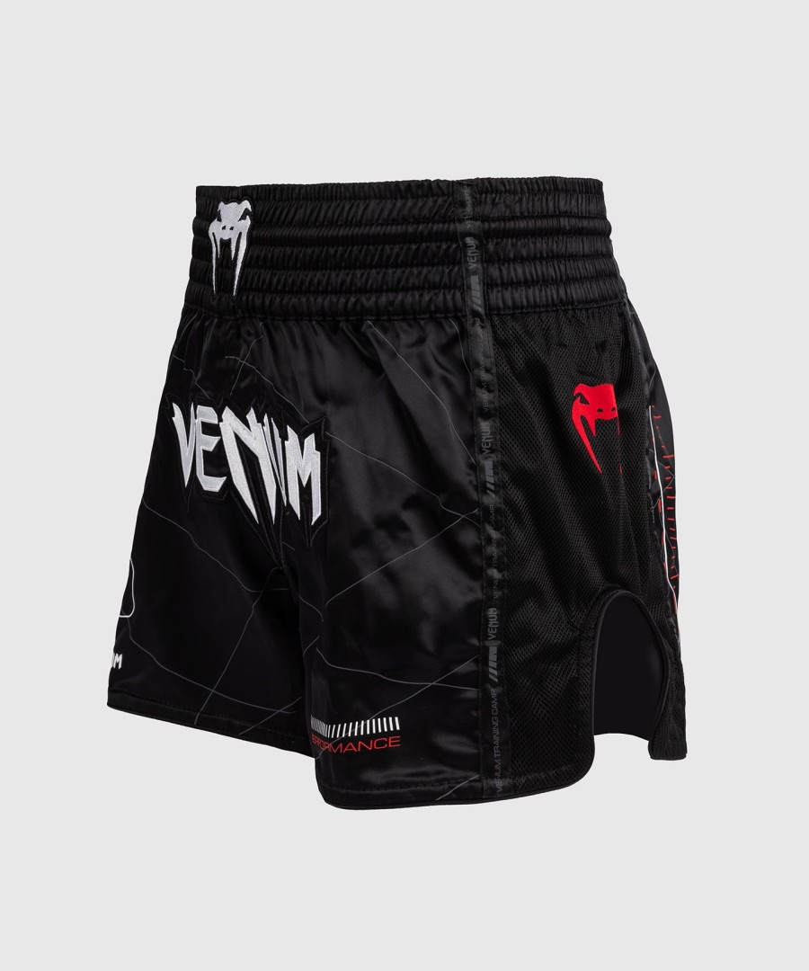 venum tactical xt muay thai -shortsit - mustapunainen