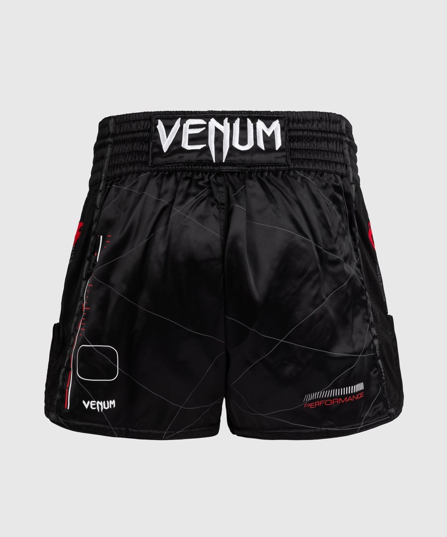 venum tactical xt muay thai -shortsit - mustapunainen