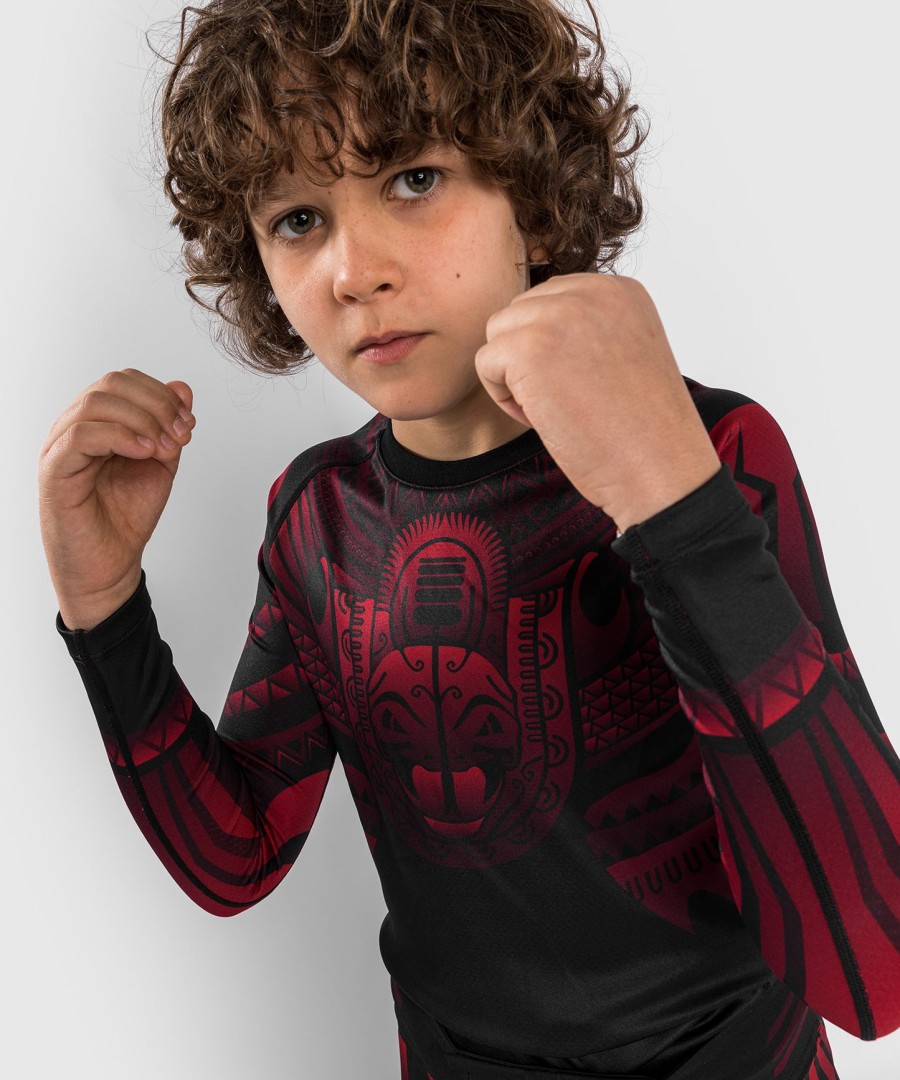 venum nakahi kids rashguard - pitkähihainen - mustapunainen