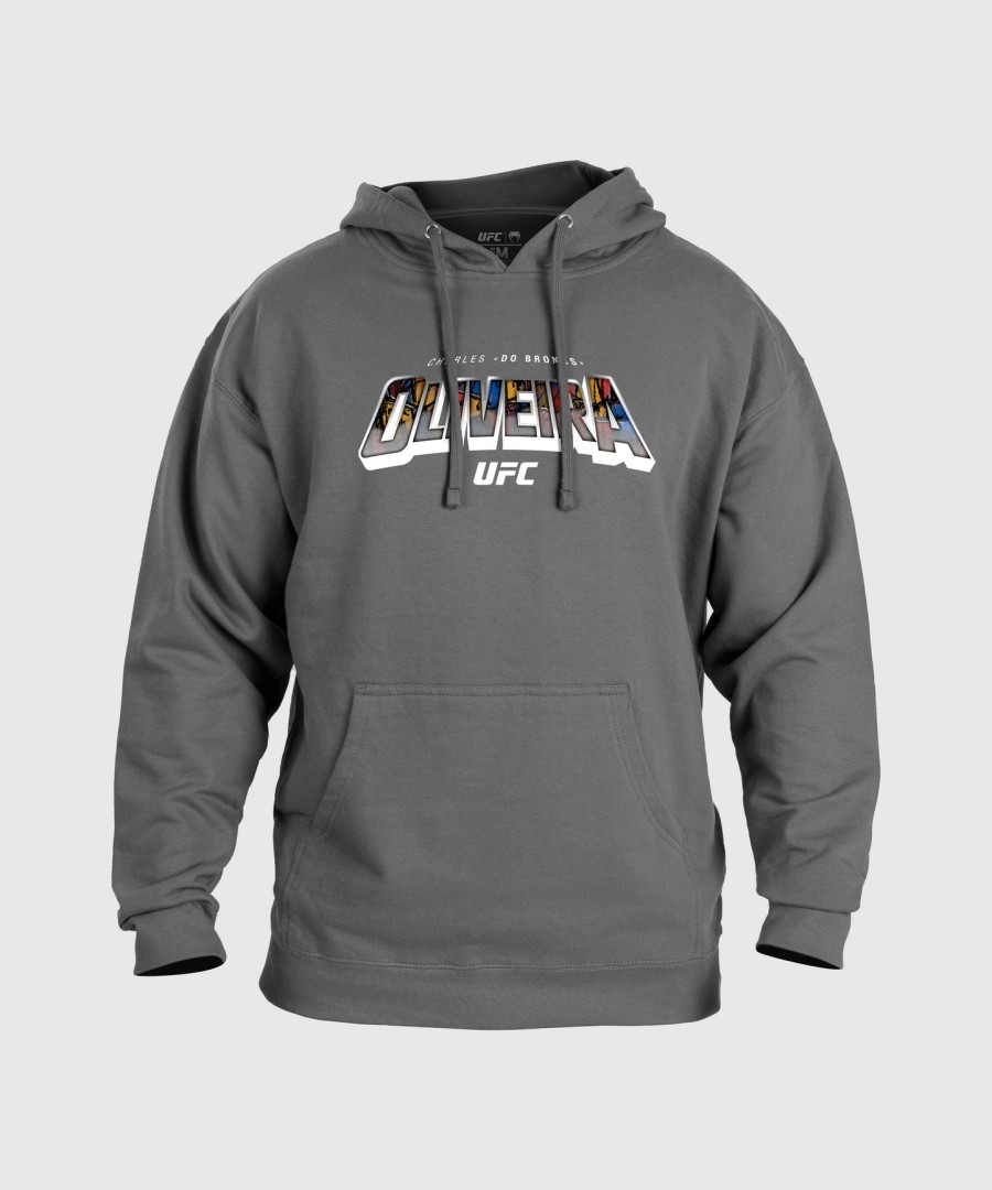 miesten ufc unrivaled by venum - charles oliveira -huppari harmaa heather grey