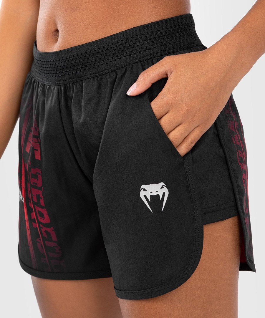 ufc venum performance institute 2.0 naisten suoritusshortsit - mustapunainen